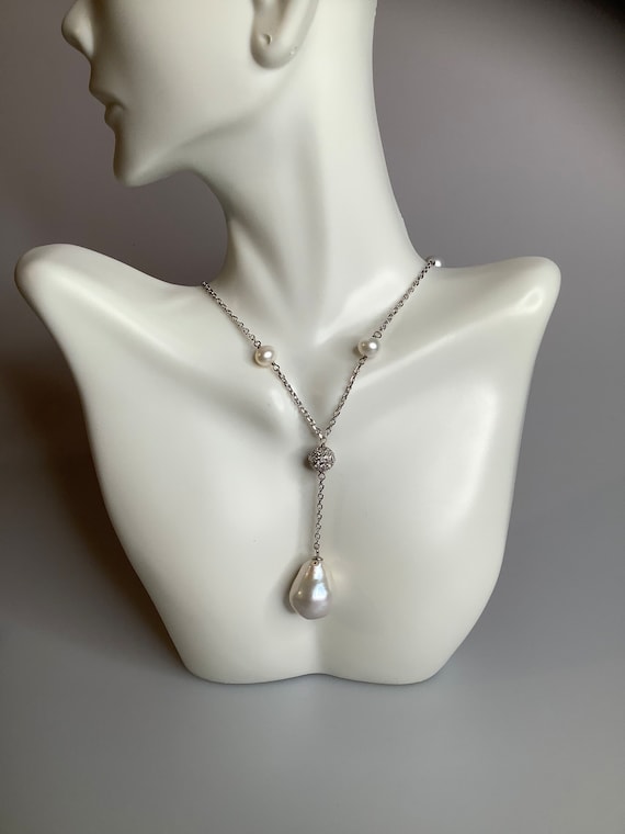 LUC Sterling Silver and Pearl Necklace - image 1