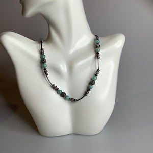 Beautiful Sterling Silver and Jadeite Beaded Necklace