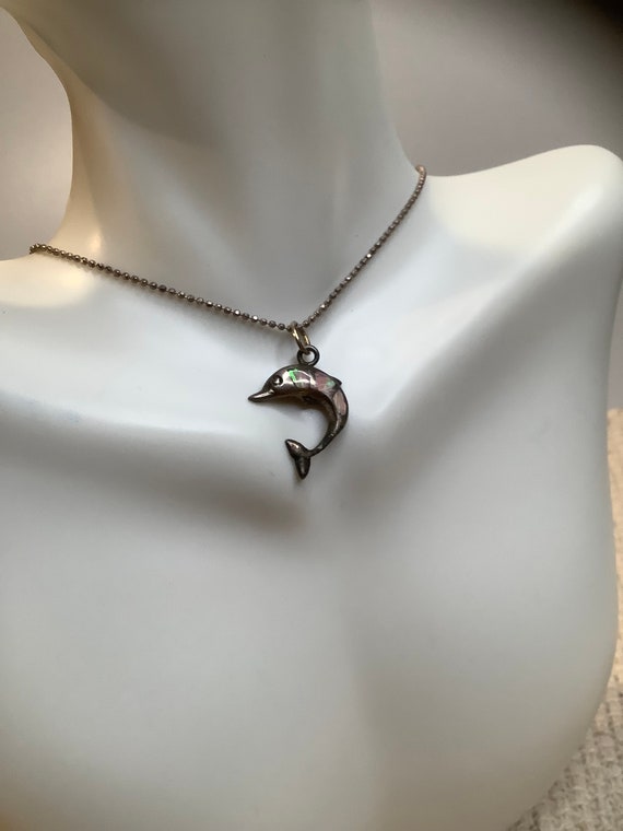 Sterling Silver Dolphin Necklace - image 1
