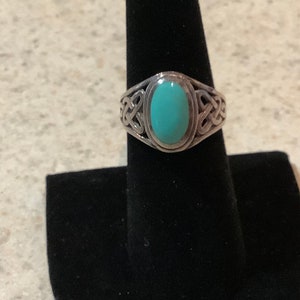 Vintage Sterling Silver and Turquoise Ring image 1