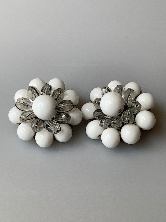 Vintage Milk Glass Earrings - image 2