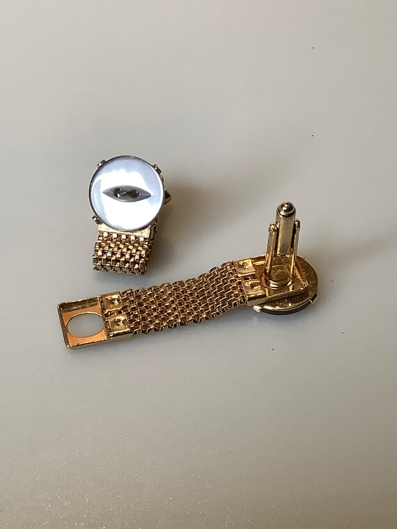 Vintage Button Chain Cufflinks - image 3
