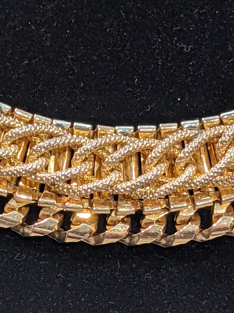 Vintage Julio Mesh Gold Toned Collar Necklace