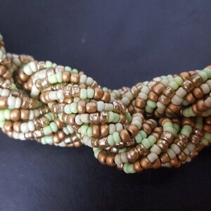 Vintage Chico's Green and Gold Toned Bead Necklac image 3