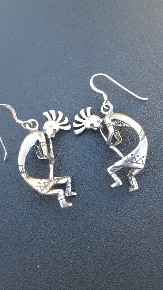 Vintage Sterling Silver Hopi Earrings