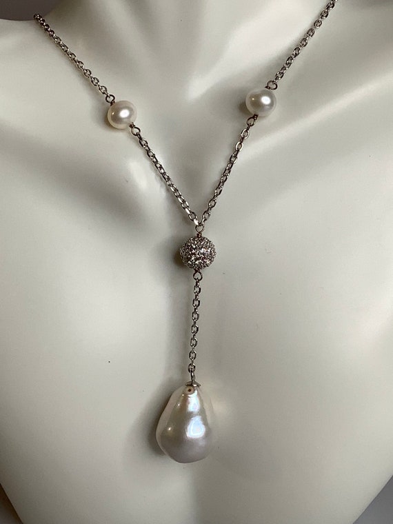 LUC Sterling Silver and Pearl Necklace - image 2