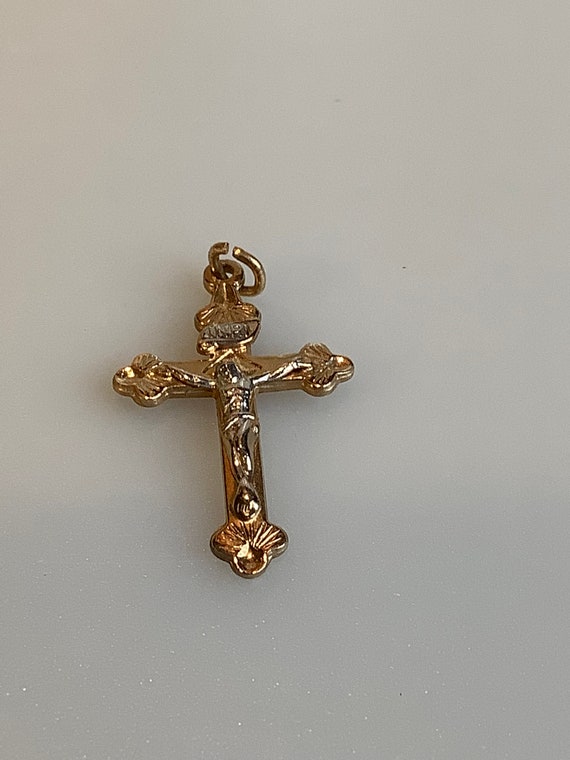 Vintage 120/14k Gold Filled Crucifix Pendant - Gem