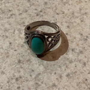 Vintage Sterling Silver and Turquoise Ring image 5