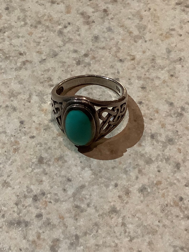 Vintage Sterling Silver and Turquoise Ring image 5