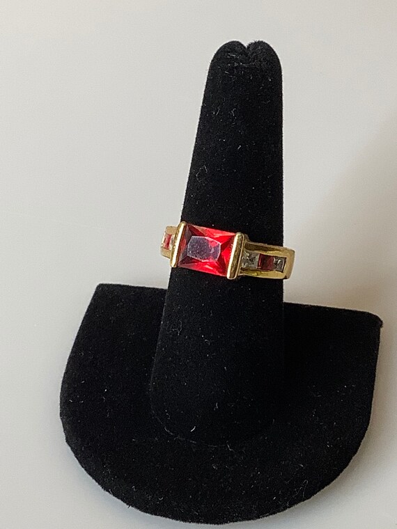Ruby Red Fashion Ring - image 1