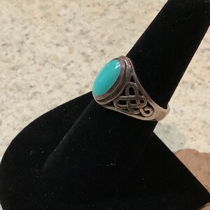 Vintage Sterling Silver and Turquoise Ring image 3