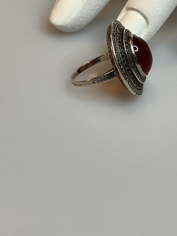Vintage Sterling Carnelian Ring - image 2