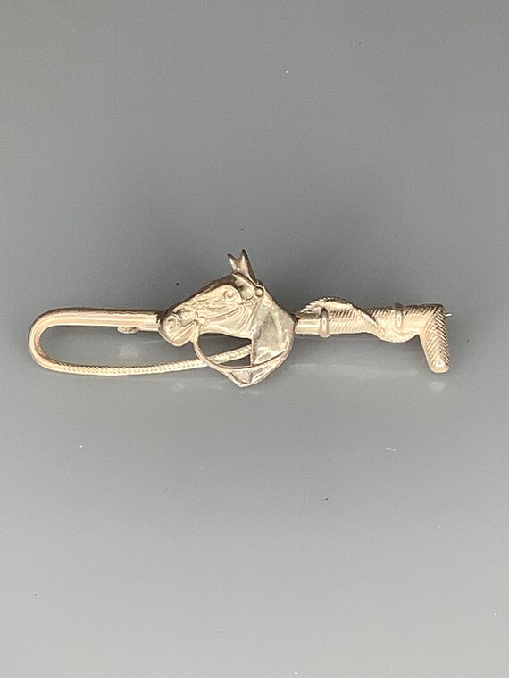 Antique Sterling Silver Hose and Whip Brooch - image 2