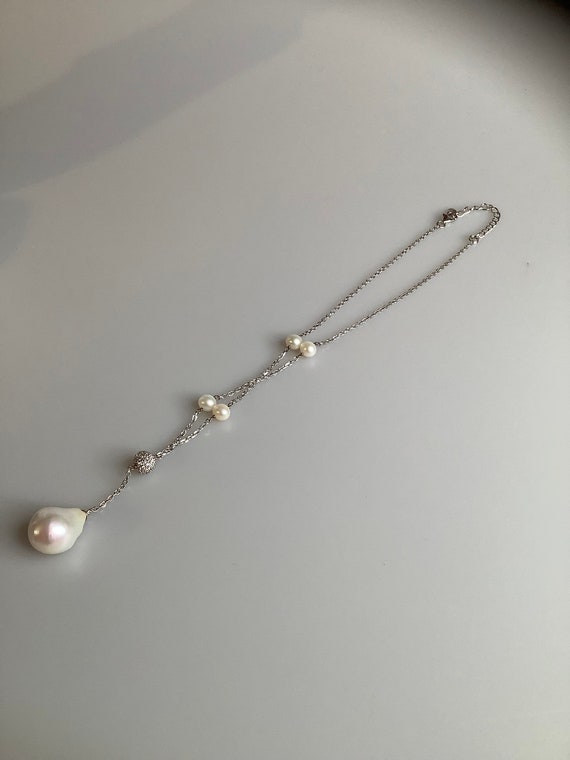 LUC Sterling Silver and Pearl Necklace - image 3