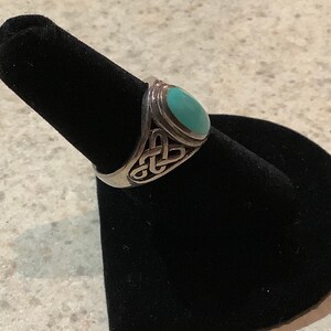 Vintage Sterling Silver and Turquoise Ring image 2