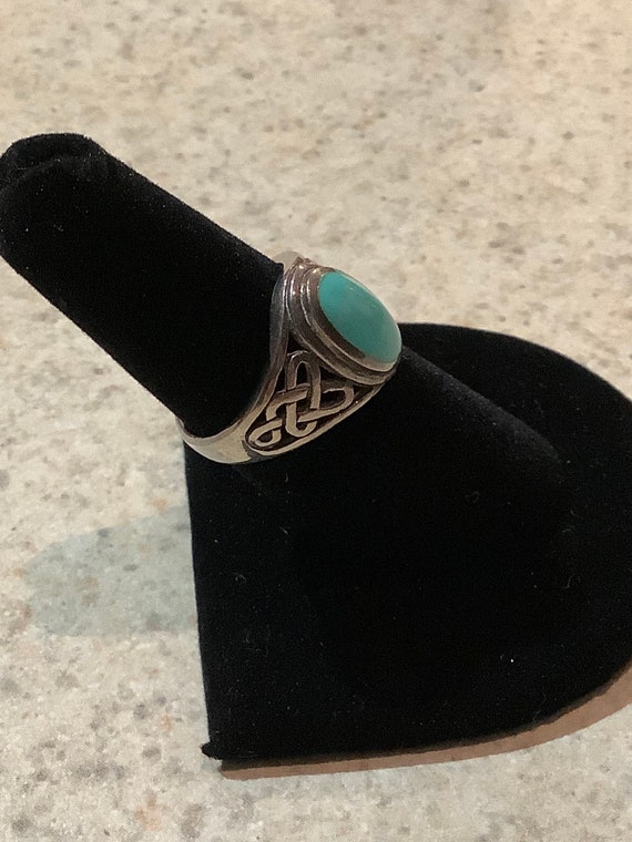 Vintage Sterling Silver and Turquoise Ring - image 2