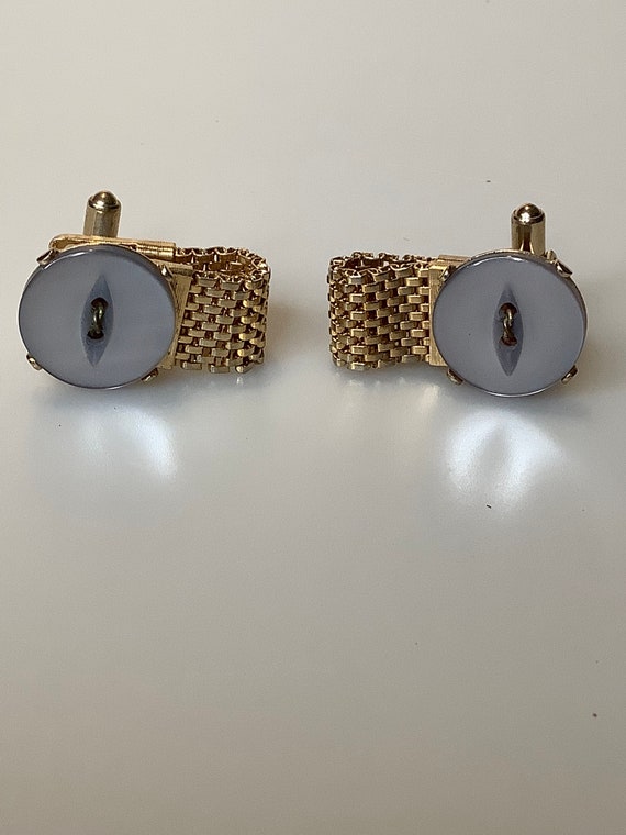 Vintage Button Chain Cufflinks - image 1