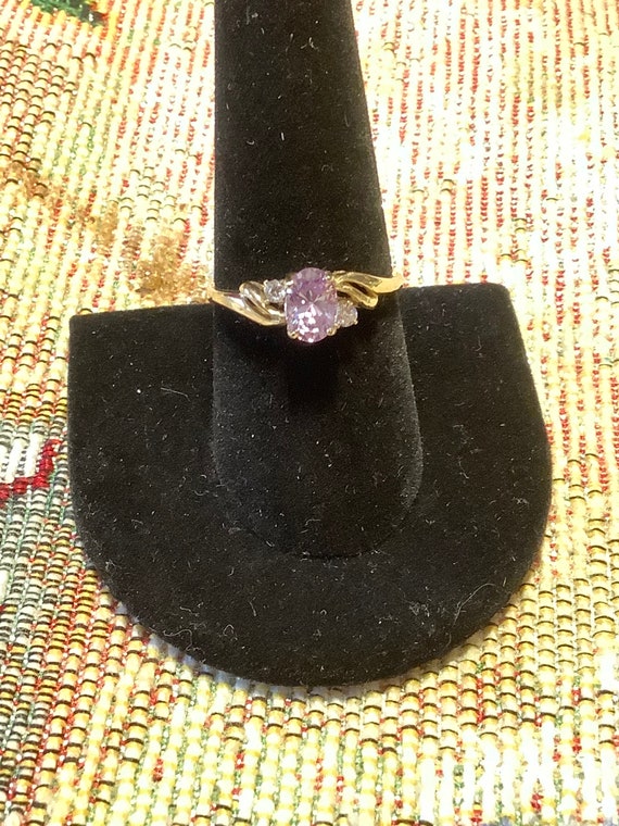 Exquisite 10k Amethyst and Cz Ring