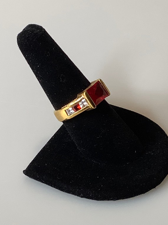 Ruby Red Fashion Ring - image 3