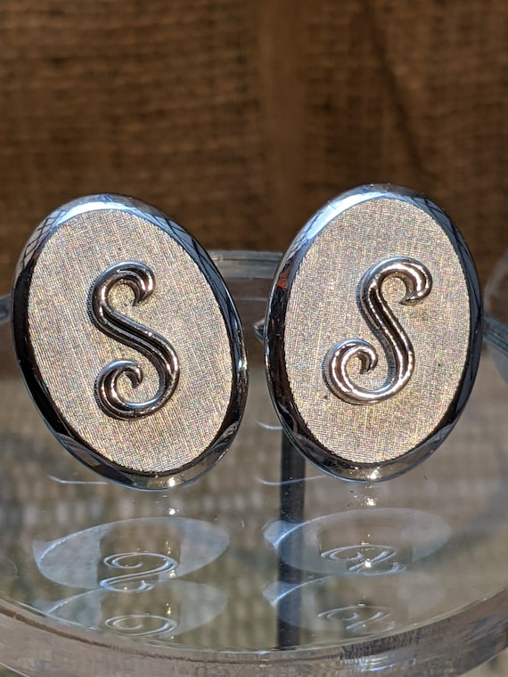 Vintage Swank Letter S Cuff Links