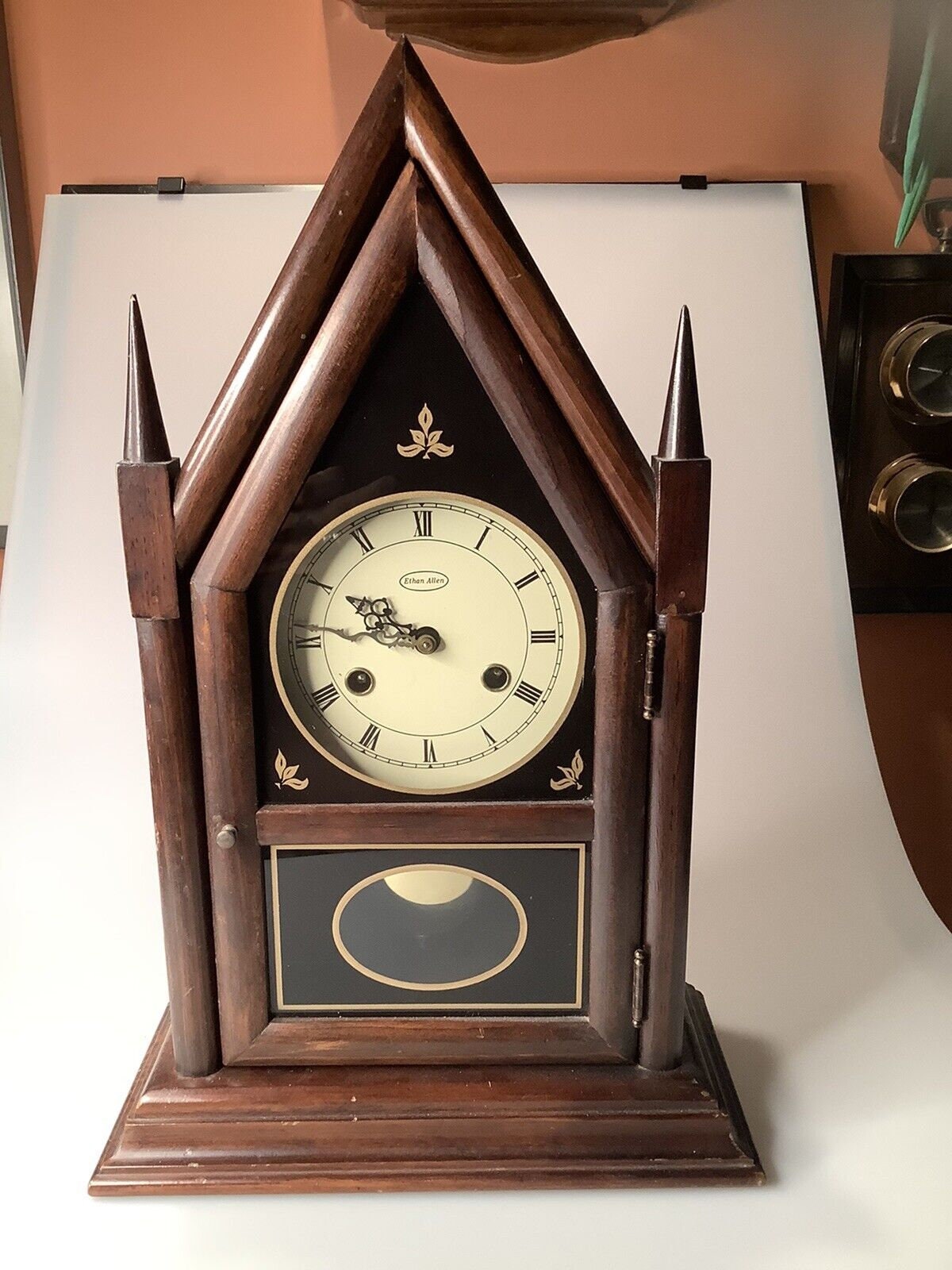 Ethan Allen 八角形掛時計 HANGING OCTAGON ETHAN ALLEN QUARTZ CHIME PENDULUM WALL CLOCK