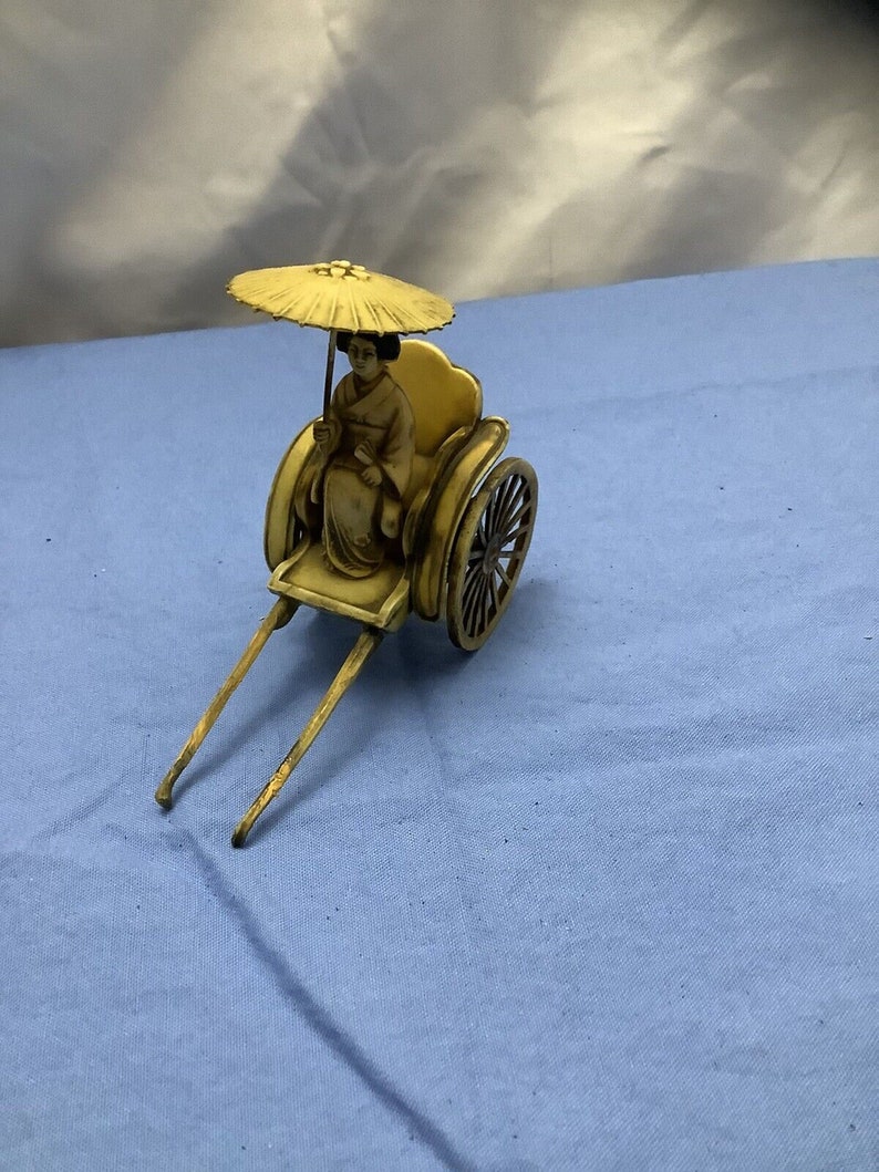 Vintage Japan Plastic Rickshaw Figurine - Etsy