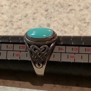 Vintage Sterling Silver and Turquoise Ring image 9