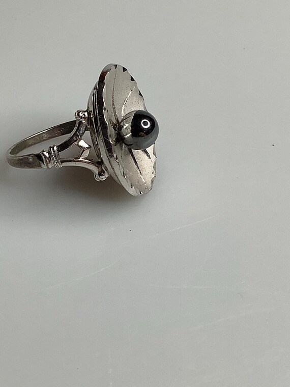 Sterling Silver Obsidian Ring - image 3