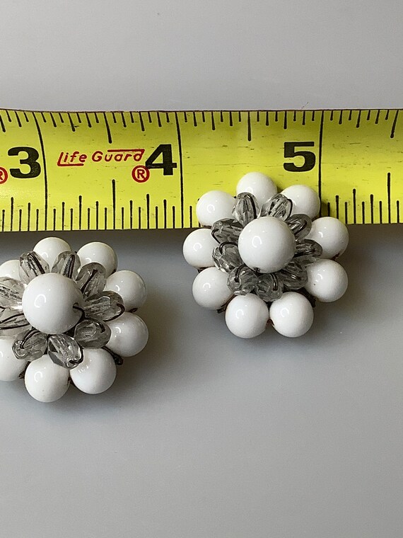 Vintage Milk Glass Earrings - image 4