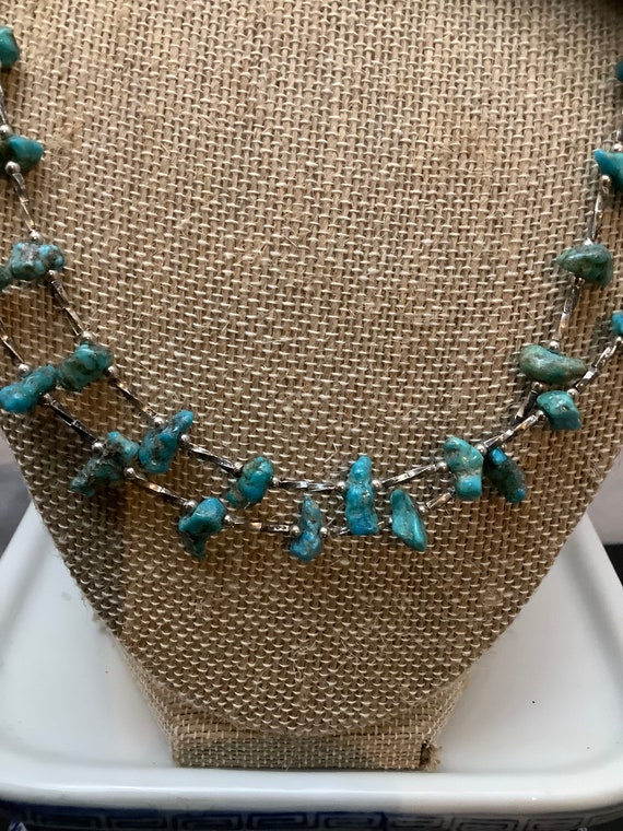 Vintage Hand Made Native American Turquoise Nugge… - image 3