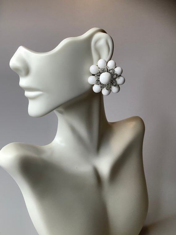 Vintage Milk Glass Earrings - image 1