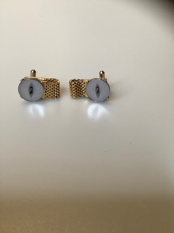 Vintage Button Chain Cufflinks - image 2