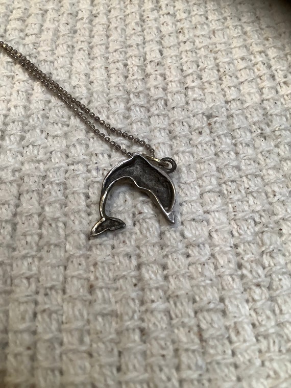 Sterling Silver Dolphin Necklace - image 6