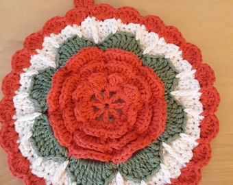 potholder made of cotton elegant potholder made in Russia crochet potholder Russian potholder cotton potholder potholder