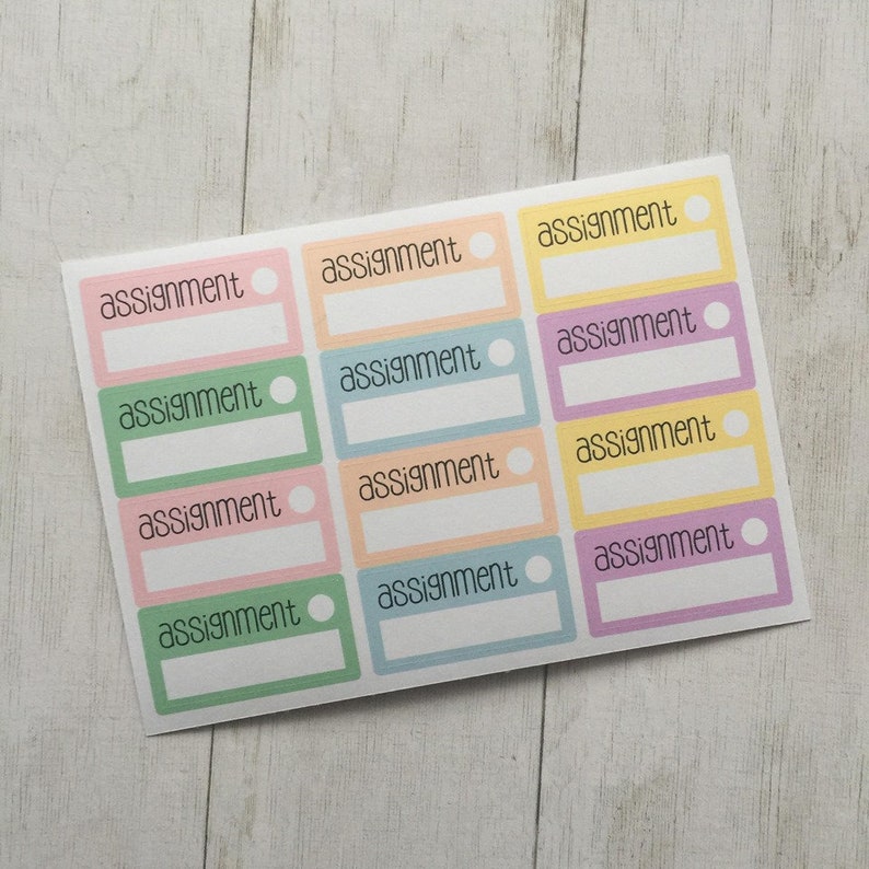 Assignment planner stickers picture