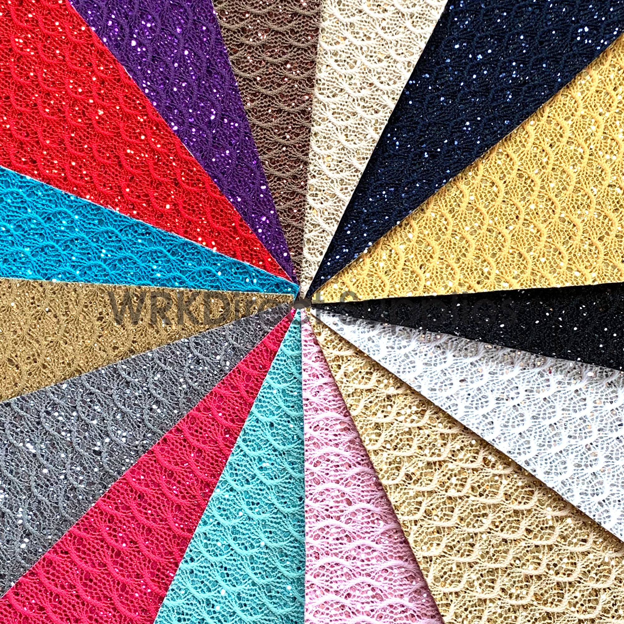 Fish Scale Lace Glitter Faux Leather Sheets, Chunky Glitter Synthetic…