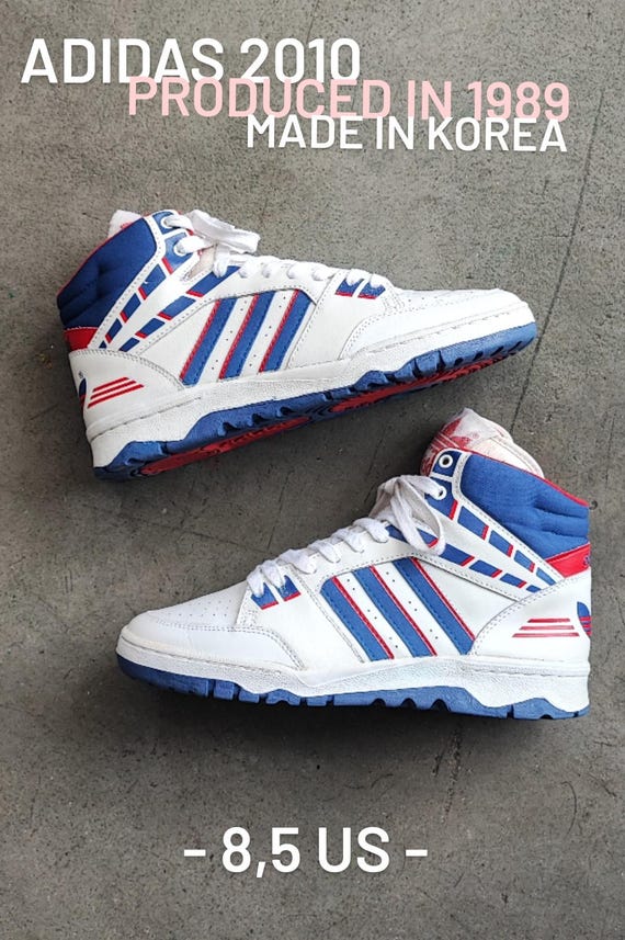 Dated 1989 Adidas Basketball "adidas 2010" / Made in Korea / Size 8.5 Us /  Classic Sportswear Vintage Kicks Sneakers Streetwear Hip Hop - Etsy Israel