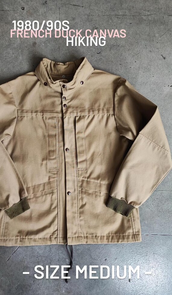 1970/80s French Sportswear Duck Canvas Jacket / Size Medium 1970/80s French Sportswear Duck Canvas Jacket / Size Medium