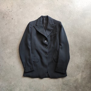 Circa 1920 French wool woman jacket / size XSmall / classic workwear denim antique vintage
