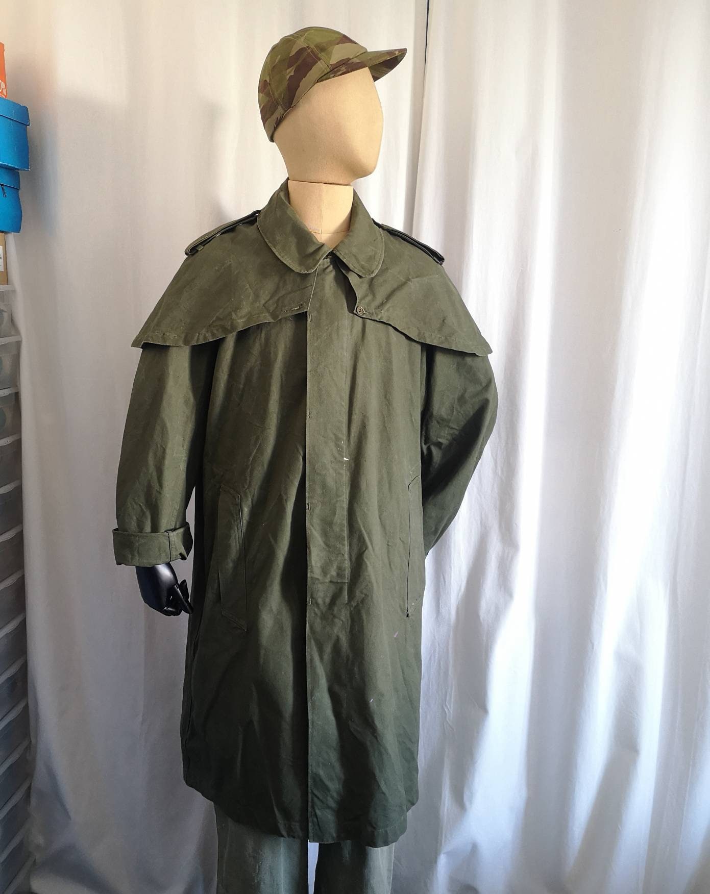 70s french army rain coat