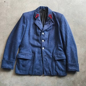 Circa 40/50s French firefighter wool jacket / classic wool vintage militaria workwear indigo