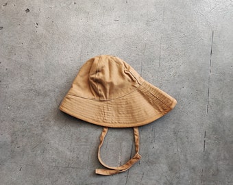 Circa 40s/50S French Railleroad Cachou worker hat - waterproof french duck canvas / classic vintage workwear denim antique cachou