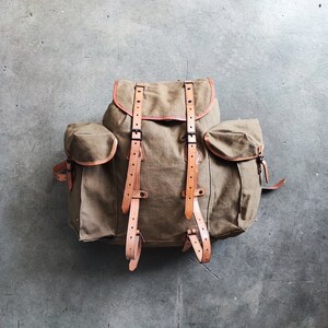 Dated 1954 French Army Indochina War Bergam Backpack / Made in 