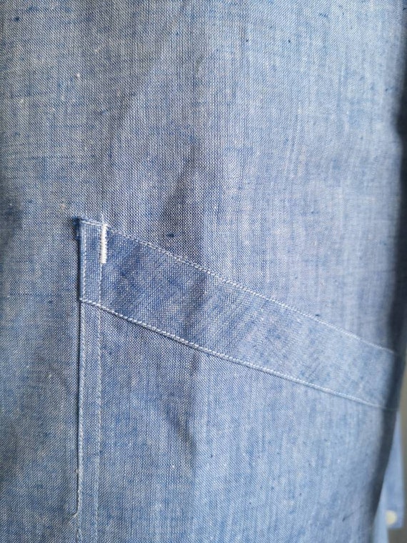 Og 40's/50s french army hospital chambray blouse … - image 7