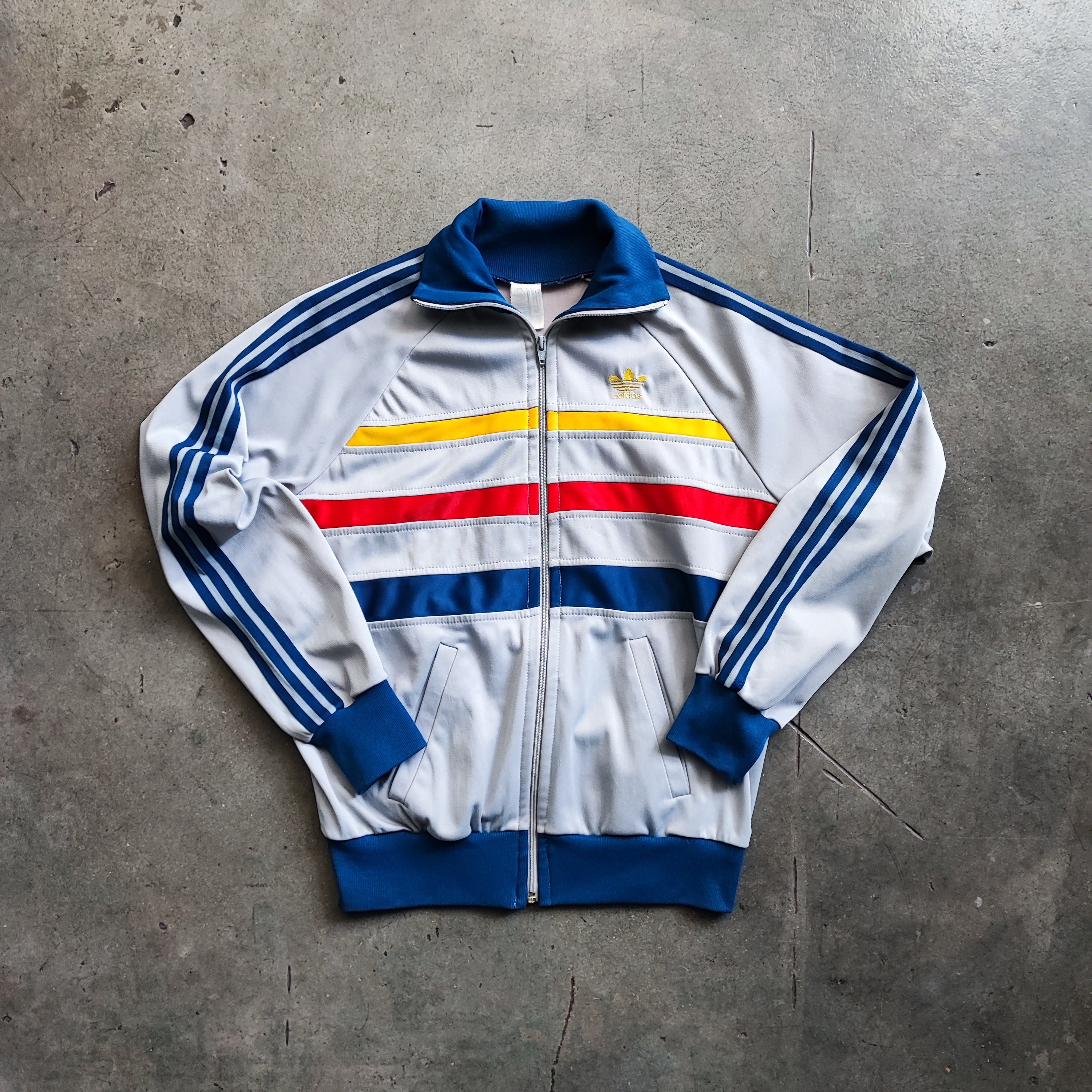 Veste Adidas à capuche Ventex Trefoil Bleu ciel 70'S Vintage Jacket - 180 /  L 