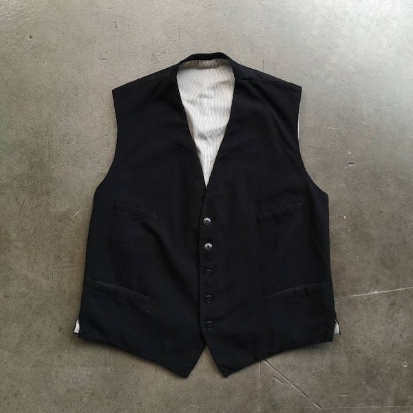 Early 20th century rare French lefty gilet vest / tailored work / classic vintage workwear gentlemen