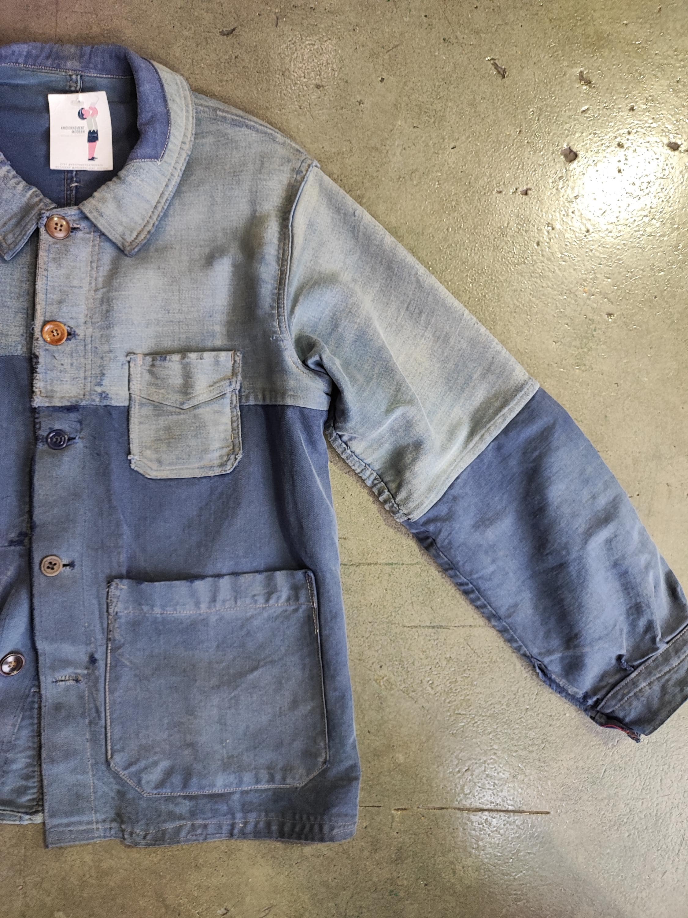 Circa 40s French Workwear Jacket by Le Mont Saint Michel / Patched