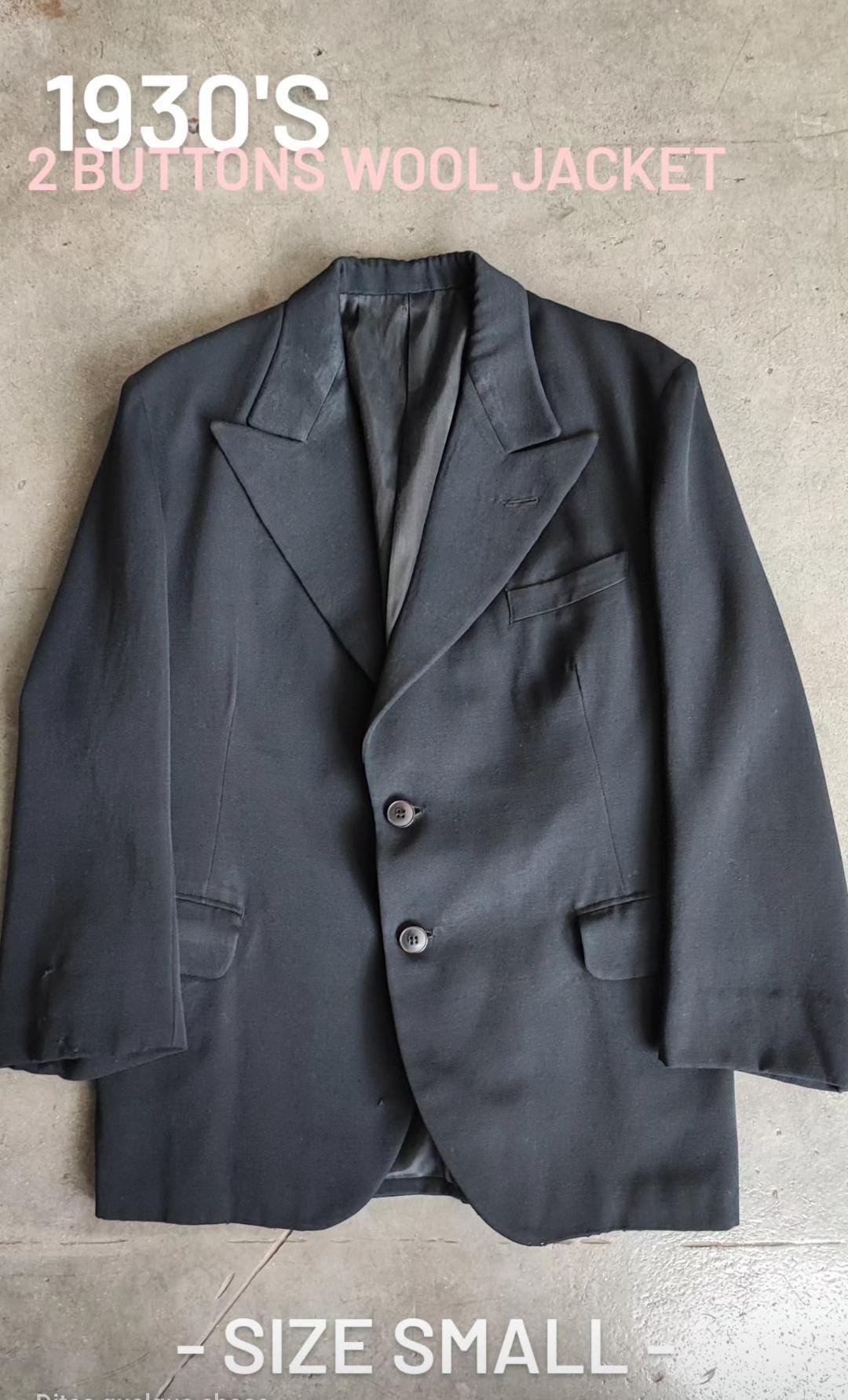 1930s Wool×Cotton French Vintage Jaket 30's] French Vintage Brown Cotton Pique Hunting Jacket with Chin St