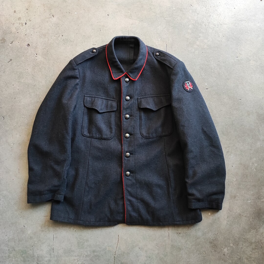 Circa 1950s Swiss Fire Fighter Wool Jacket / Vintage Circa 1950s Swiss Fire Fighter Wool Jacket / Vintage