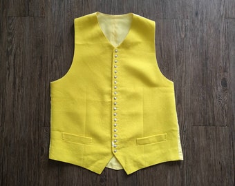 French army alpine hunter Jonquille gilet / beautiful crafted work  / bespoke yellow casual gentlemen